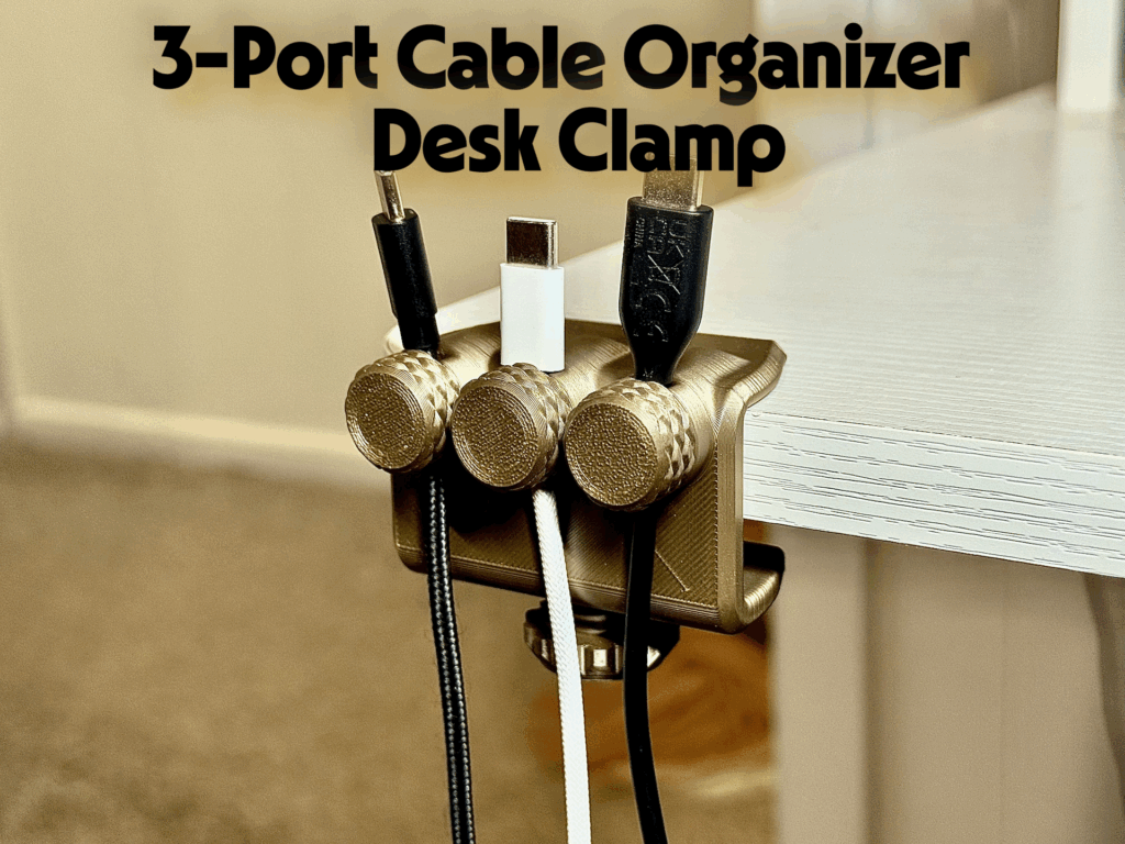 3-Port Cable Organizer Desk Clamp